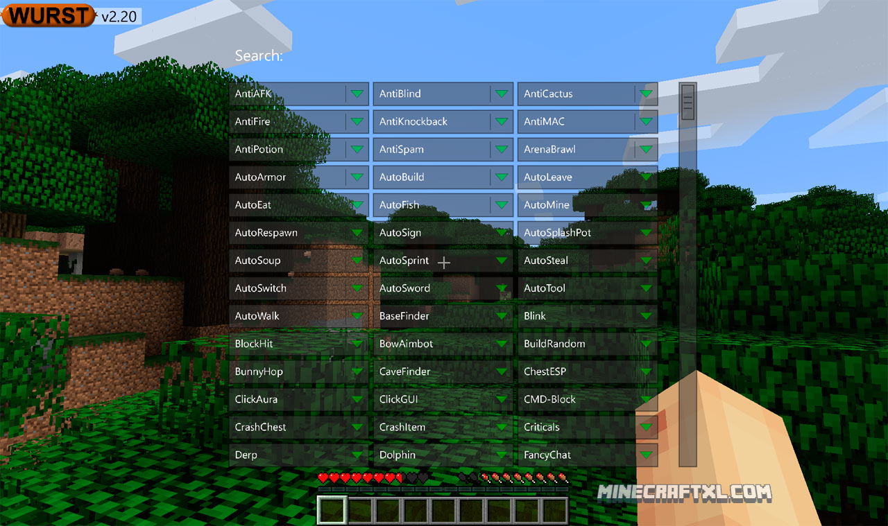Wurst Hacked Client for Minecraft 1.12